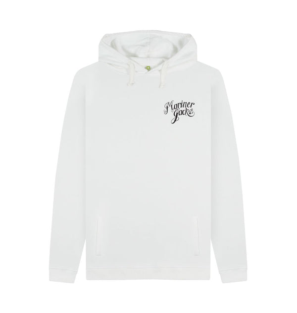White Mariner Jack: Mens Black Logo Organic Hoodie: 3 Colours