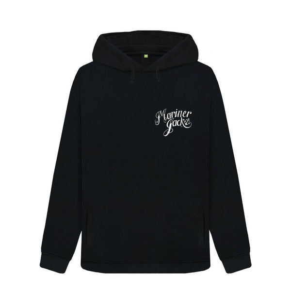Black Mariner Jack: Womens White Logo Hoodie: 2 Colours