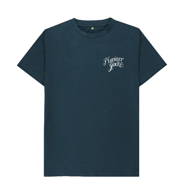 Denim Blue Mariner Jack Logo Tee - White Logo - 5 Colours