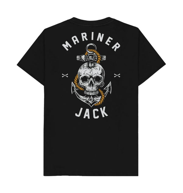 Black Mariner Jack: Mens Skull & Anchor Back Print: 5 Colours