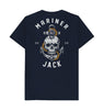 Navy Blue Mariner Jack: Mens Skull & Anchor Back Print: 5 Colours